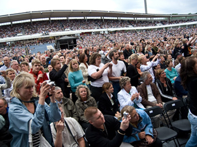 Tre av fyra konsertbesökare kom utifrån Malmö för att se konserten.